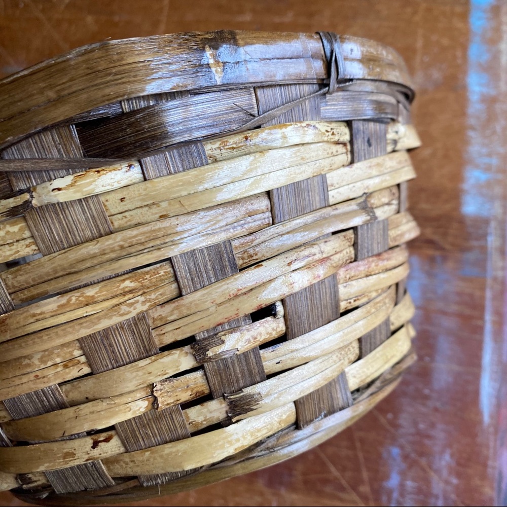 Vintage Woven Multicolored Basket